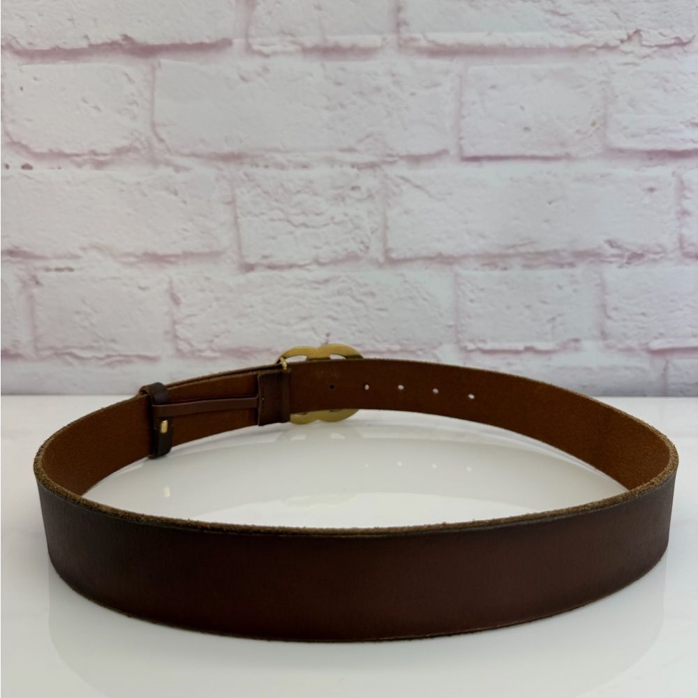 Gucci Raw Edge Unfinished Wide Marmont Double G Leather Belt 409416 85/34 - Picture 5 of 10